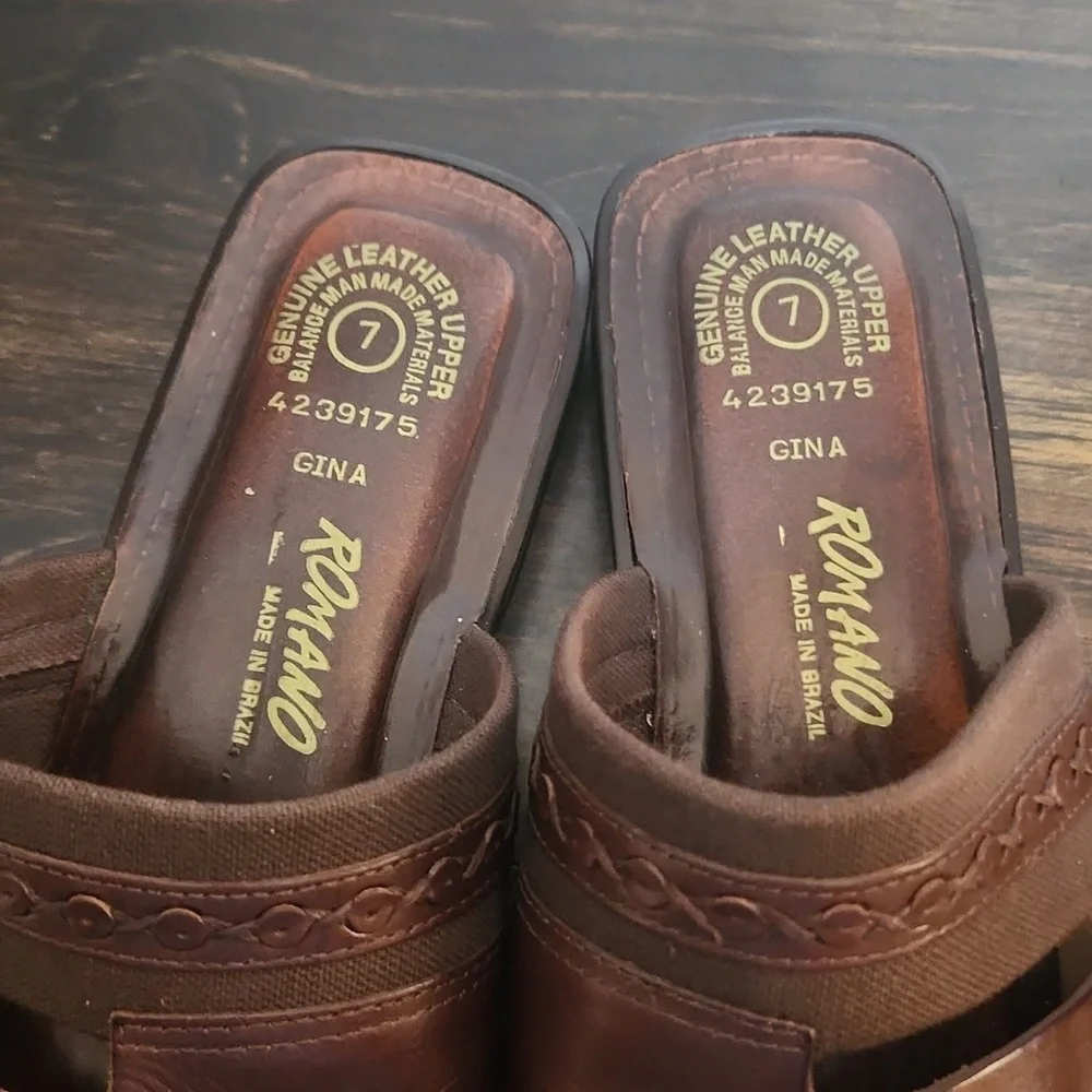 Romano Gina women’s slip on leather sandals size 7 - Picture 7 of 10